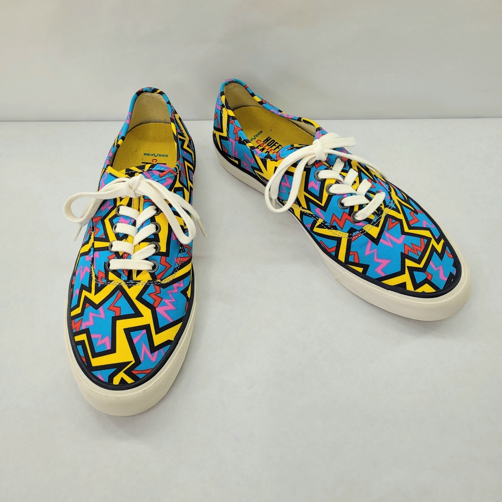 SEAVEES Hoffman Print Legend Sneaker Size 9.5 Mens Blue Neon Archival Artwork - Picture 2 of 9